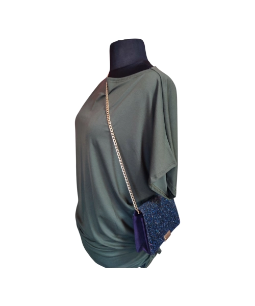 Tunika Nelly kimono z marszczeniem na biodrach - khaki